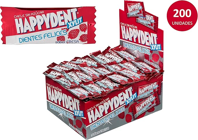 Happydent Fresa, Chicle Sin Azúcar - 200 unidades: Amazon.es: Alimentación y bebidas