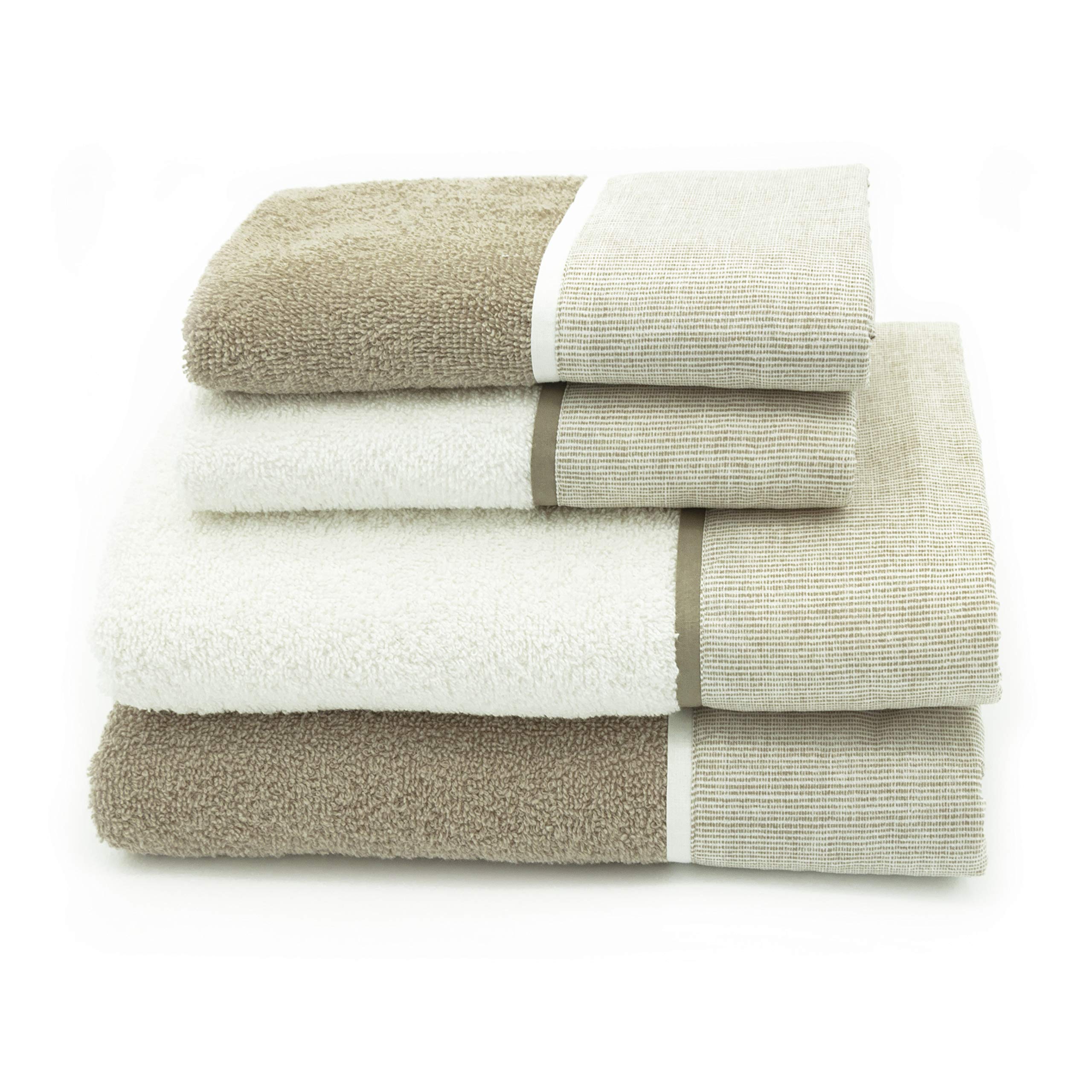 Creole Riga Bath Towels, Cotton, Crete, 4 units