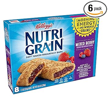 Nutri-Grain Soft Baked Breakfast Bars, Mixed Berry [Made with Whole Grain]