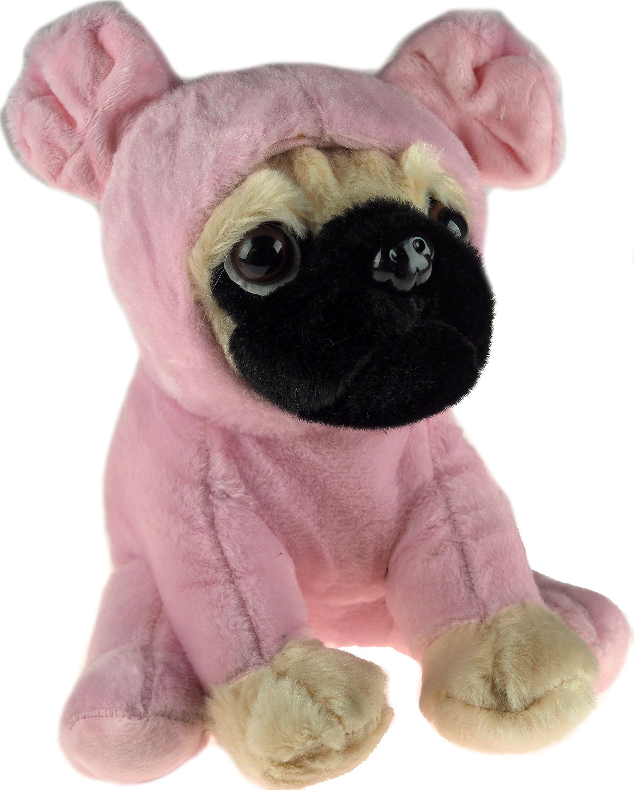 BWG Cuddly Soft 21cm Pug Dog in Romper Plush Toy - Pink Pig
