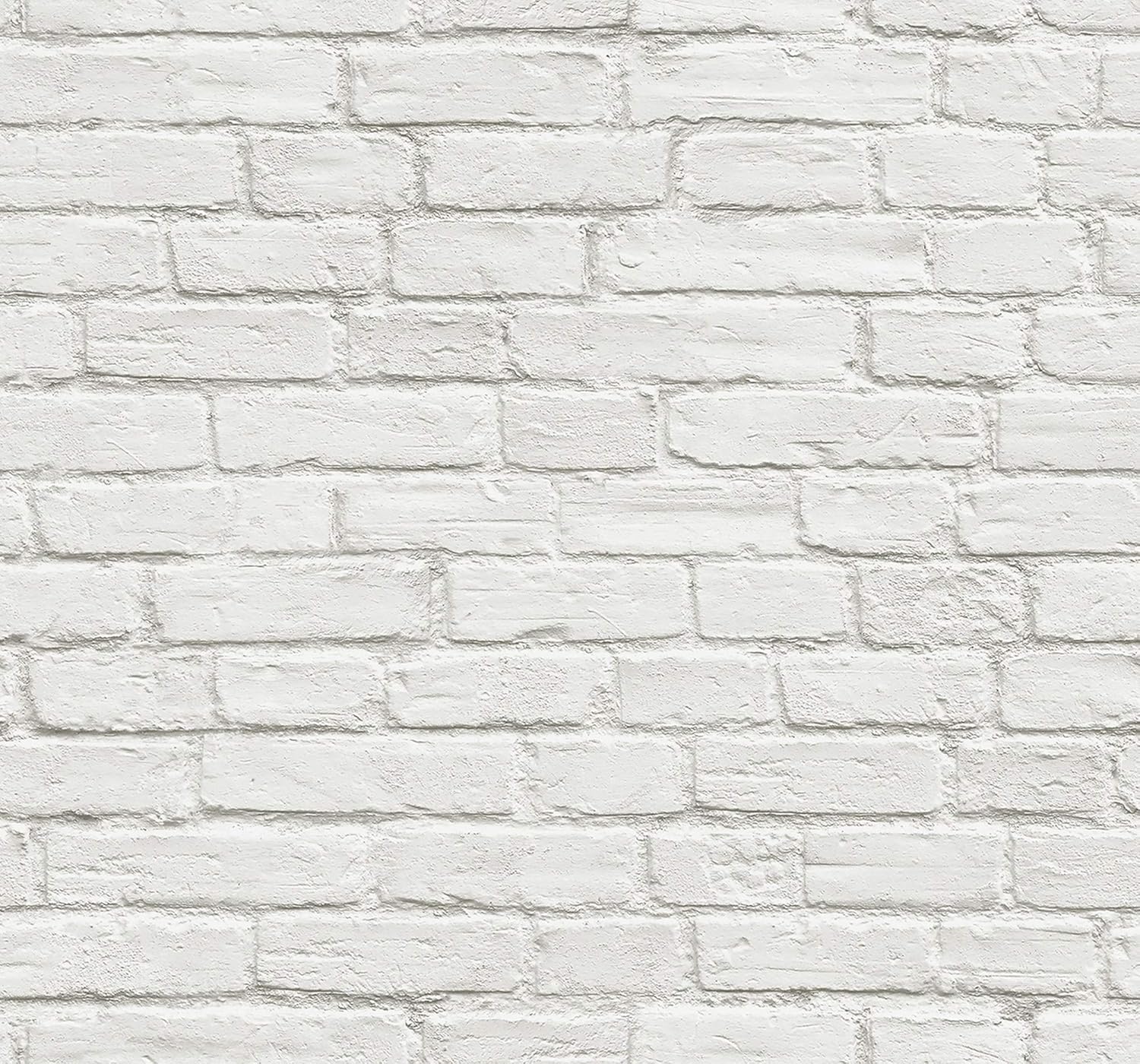 NextWall Vintage Whitewashed Brick Peel and Stick Wallpaper, Grey,white, 52.1 x 548.6 cm
