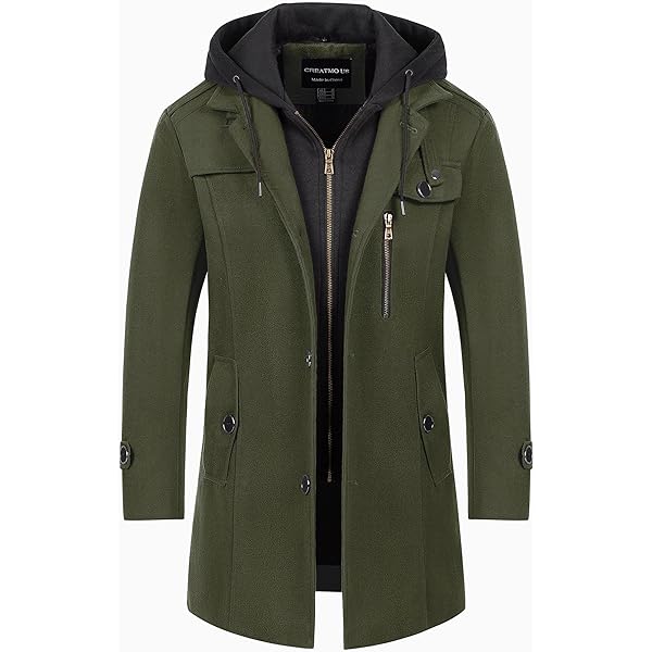 Amazon.com: APTRO Men's Pea Coat Wool Jacket Windbreaker Single
