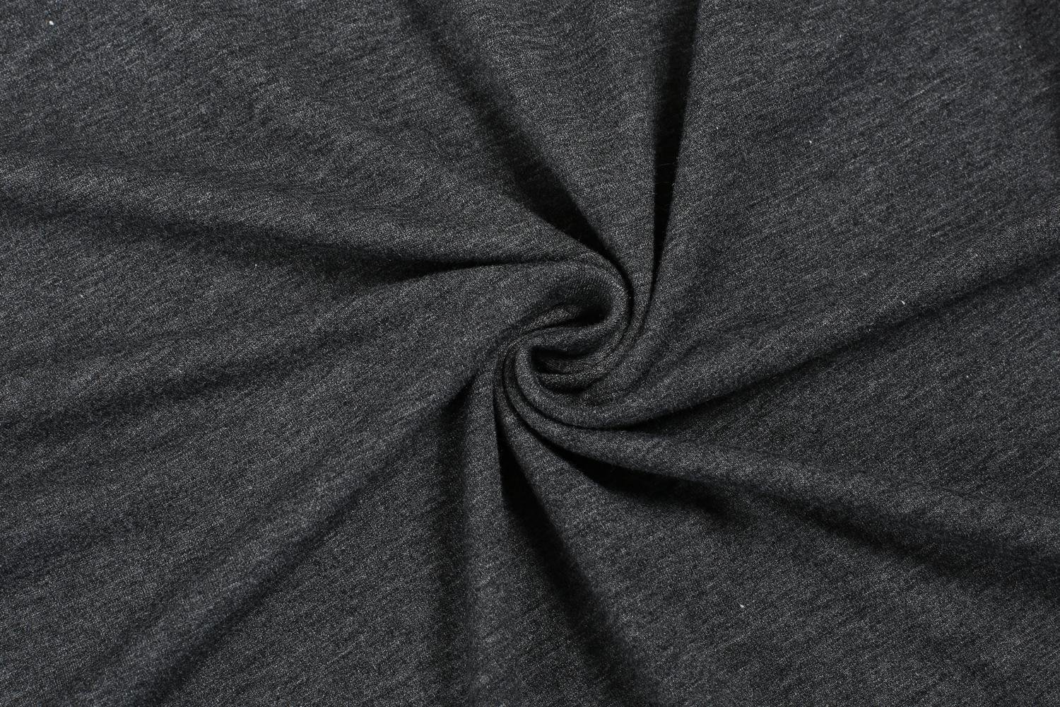 ELESOL Women\'s V Neck Short Sleeve Handkerchief Hem Lightweight Flare Tunic Top Dark Gray M