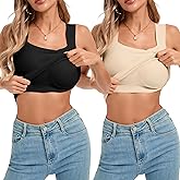 VELISDE Womens U Neck Shapewear Built-in Bra Tank Top High Strechy Slim Fit Compression Camisole Workout Tops