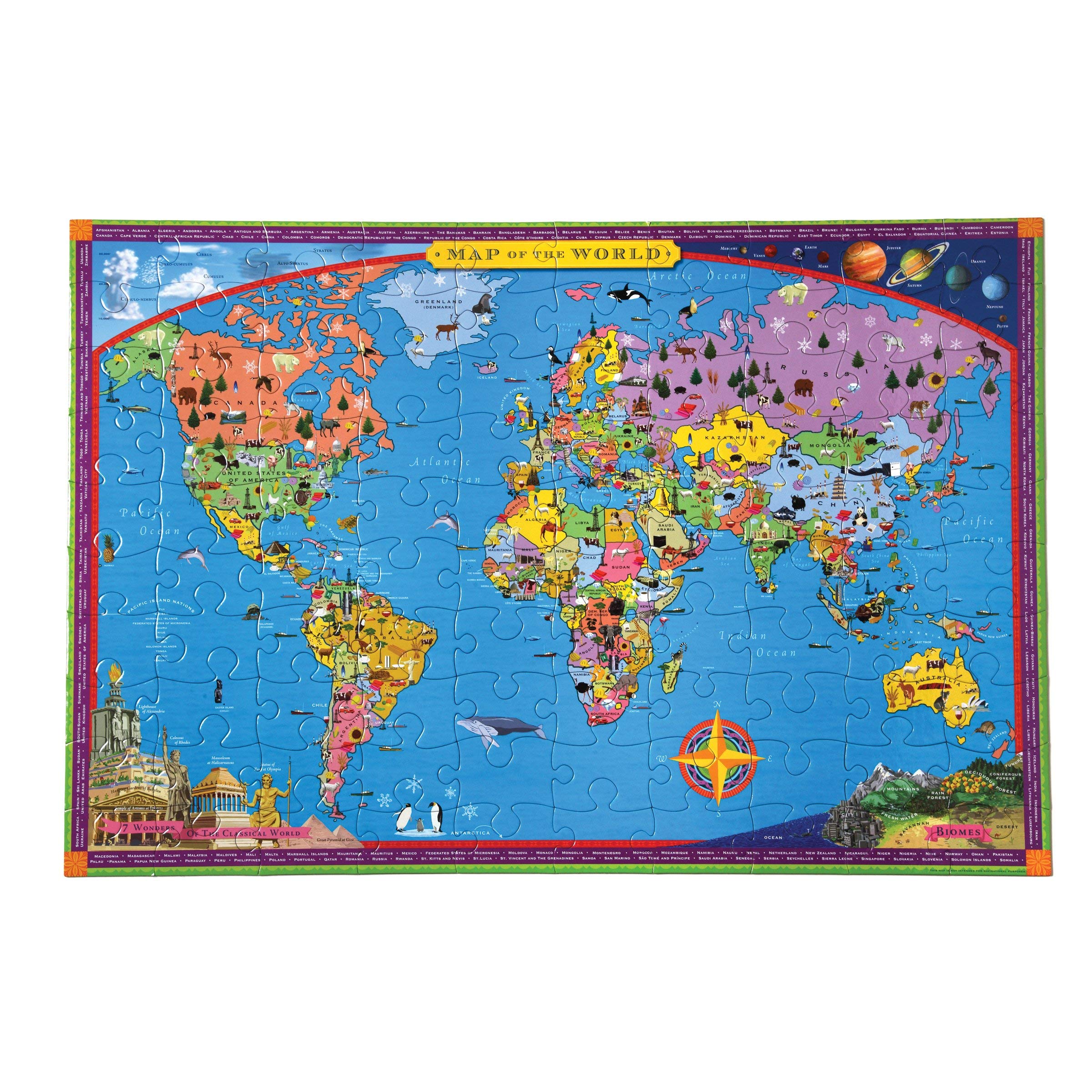eeBoo: World Map 100 Piece Puzzle, Provides