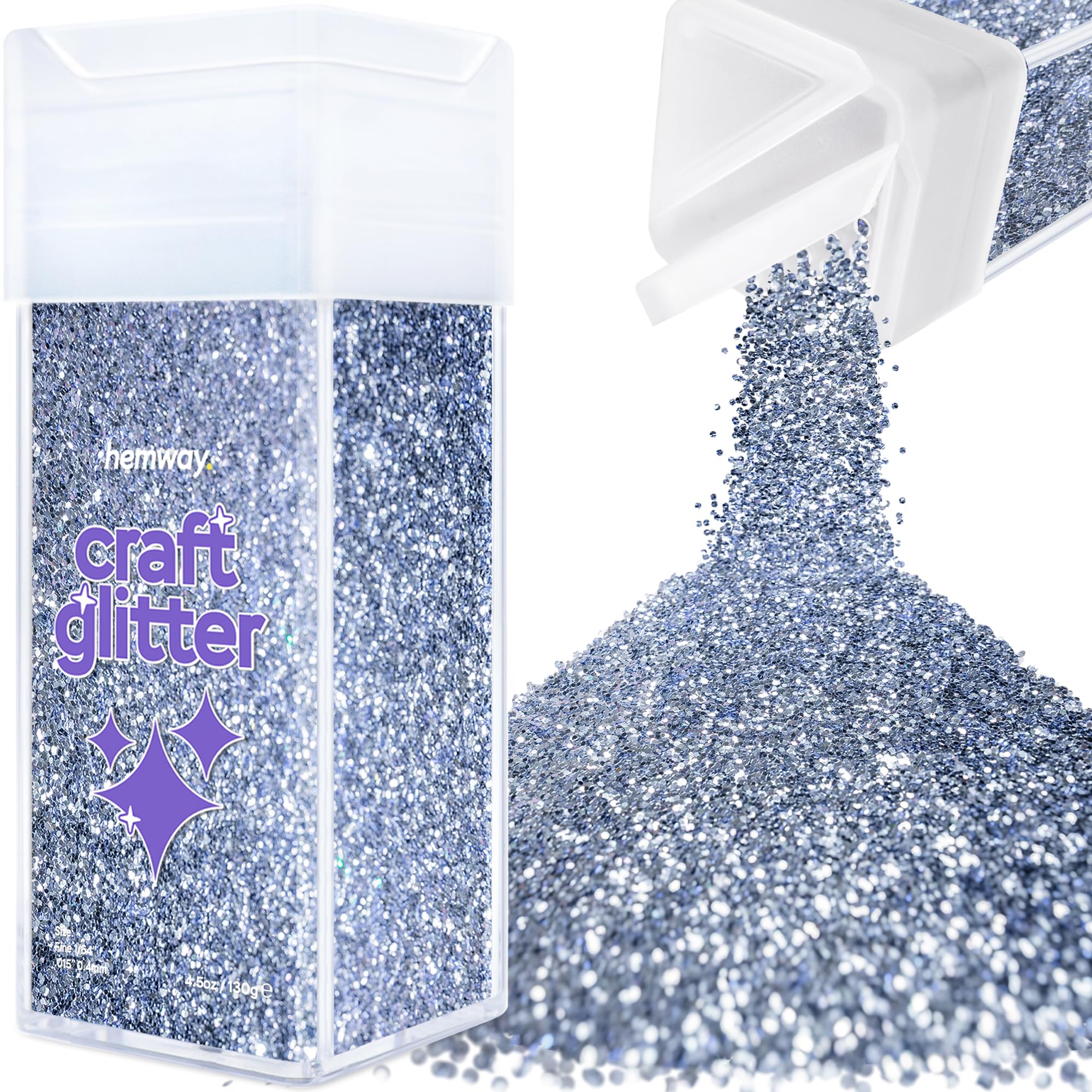 Hemway Glitter Shaker Azure Blue 110g Fine, Craft Glitter Shaker for Resin & Epoxy Crafts, Christmas Art Supplies, Nail, Body, Face, Eye, Festival, Crafting, Slime, Sparkle