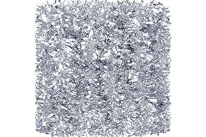 Dingion 59 Feet Christmas Tinsel Garland Metallic Twist Ornaments Hanging Glitter Xmas Garland for Christmas Tree Indoor Outdoor Decoration Party Supplies