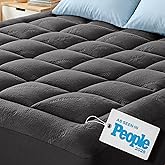 Ultra Soft Full Size Mattress Topper - Viscose Made from Bamboo Pillow Top Mattress Pad for Back Pain Relief - Naturally Cooling for Hot Sleepers, Dark Gray