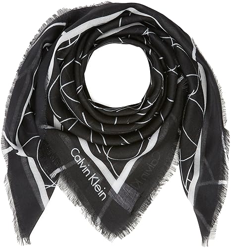 Calvin Klein Damen Halstuch Artisan Logo Scarf, Schwarz (Black 001), One Size (Herstellergröße: OS) Calvin Klein Damen Halstuch Artisan Logo Scarf, Schwarz (Black 001), One Size (Herstellergröße: OS)