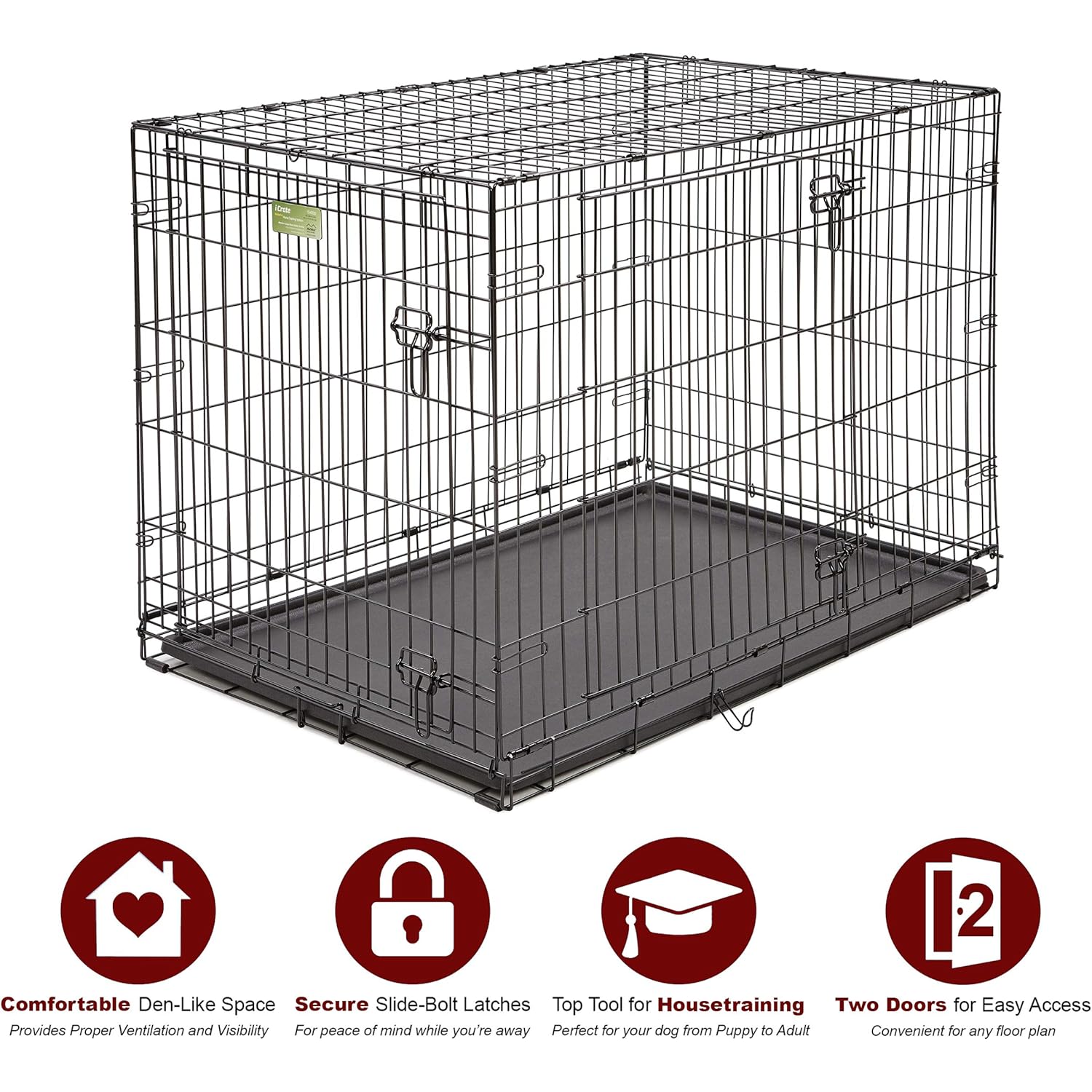 MidWest Homes for Pets Dog Crate iCrate Single Door & Double Door