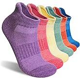 Merino Wool Ankle Hiking Socks For Men & Women No Show Running Athletic Support Thick Cushioned Breathable Socks 6 Pairs
