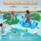 JOYIN Rainbow Beach Balls 12 Pack 12 inch Inflatable Pool Toys Kids Adults view 6