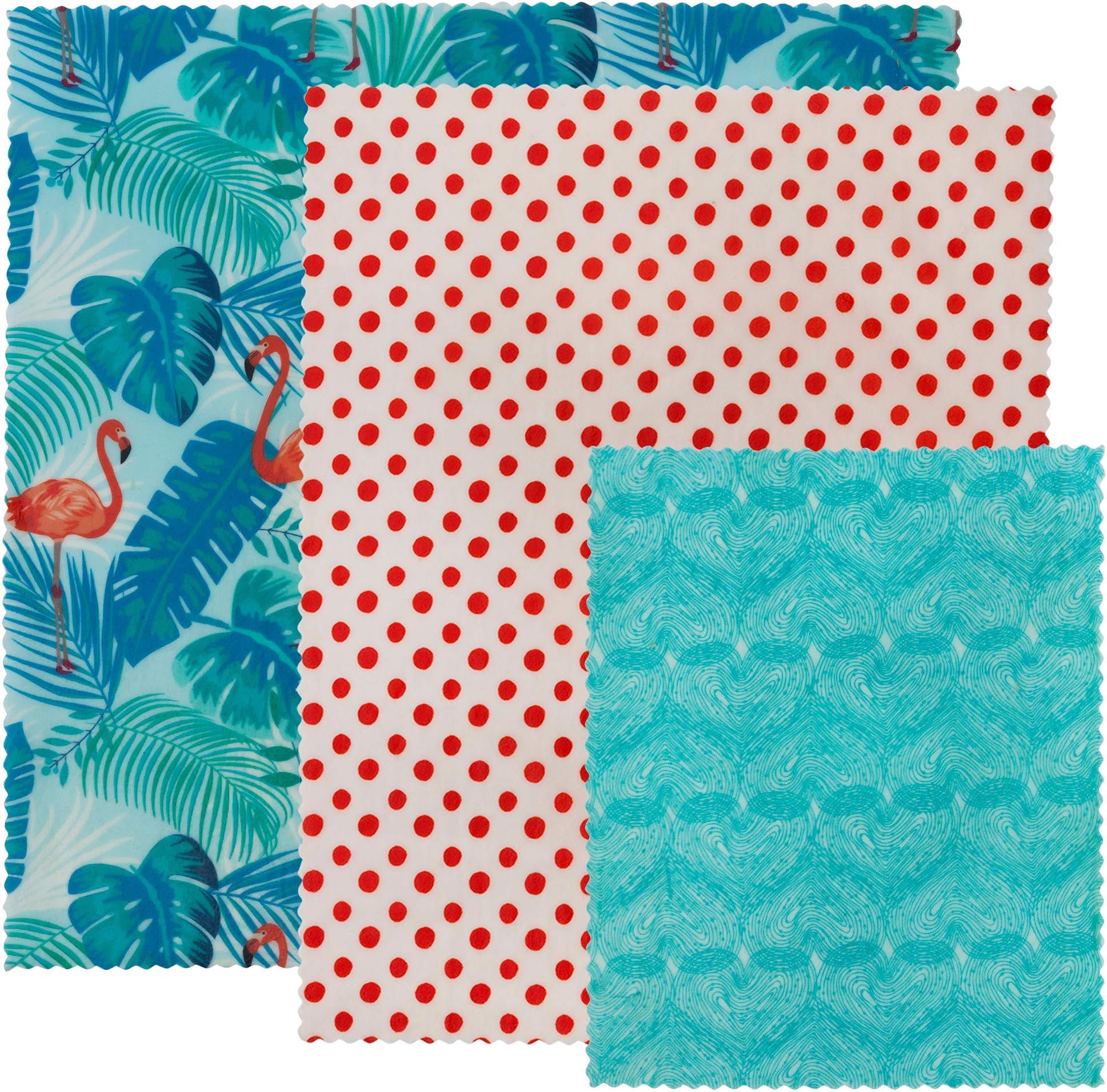Lily BEE WRAP Beeswax Wrap Reusable Food Wraps | 3 Pack Sustainable Zero Waste Bees Wax Food Wrappers | Biodegradable & Plastic Free Clingwrap Alternative(Flamingo Island, 3 Pack).