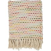 SARO LIFESTYLE Confetti Design Throw Blanket, Multi, 50"x60"