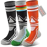 YOVOHARI Merino Wool Kids Ski Socks 2 Pairs/3 Pairs Warm Thick OTC Snow Socks for Boys Girls Winter Skiing Snowboarding