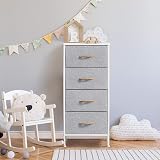 Yaheetech Vertical Narrow Chest of Drawers 4-Drawer Fabric Storage Unit Light view 2