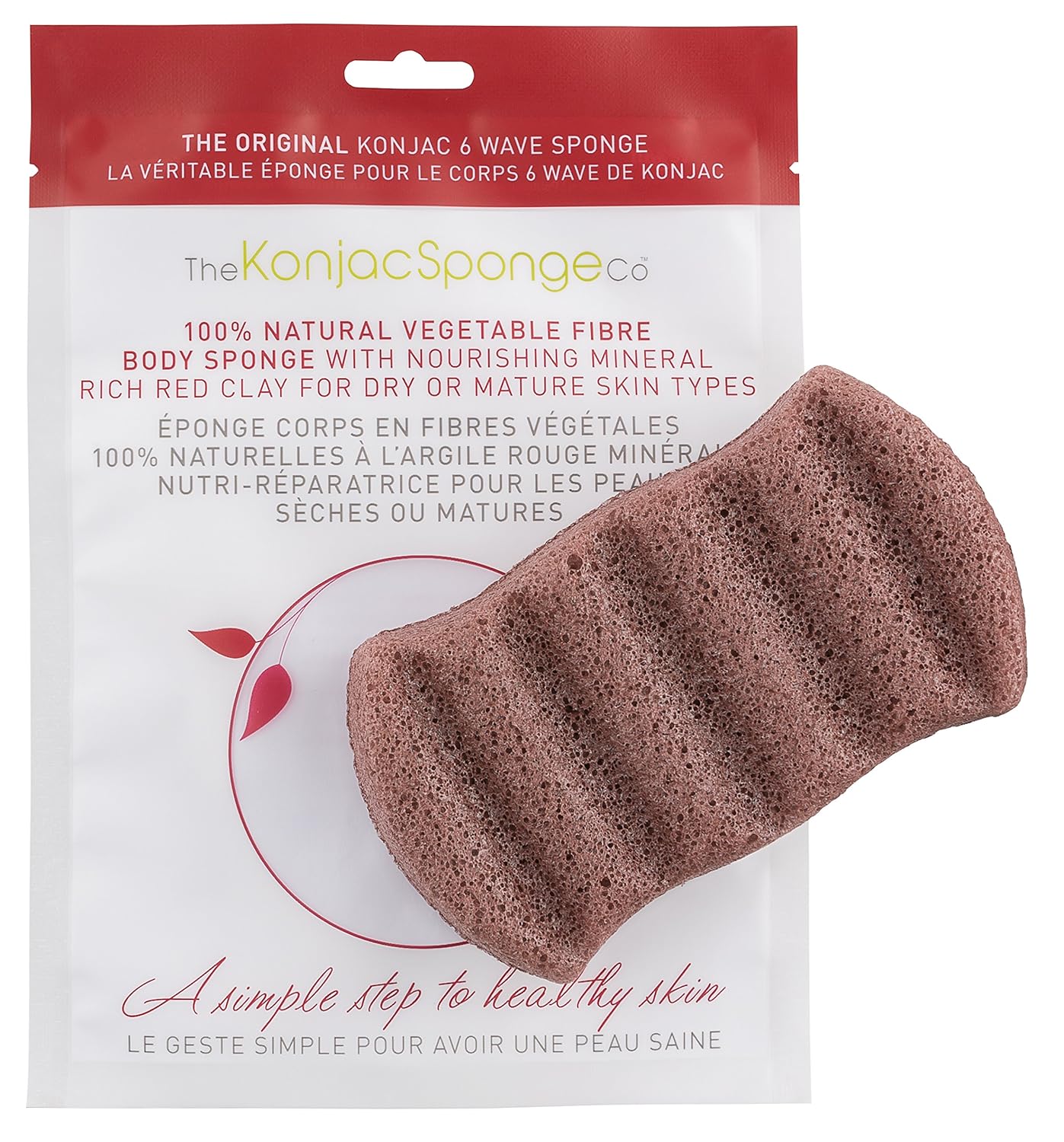 Konjac Sponge 6 Wave Body Sponge, French Red Clay Amazon.co.uk Beauty