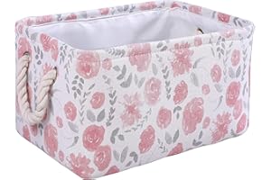 MAIZMZ Rectangular Storage Basket Collapsible Organizer Bin Thick Toy Box for Organizing Home/Dorm/Kitchen/Pet/Office/Closet/Shelf/Gift Baskets(rose)