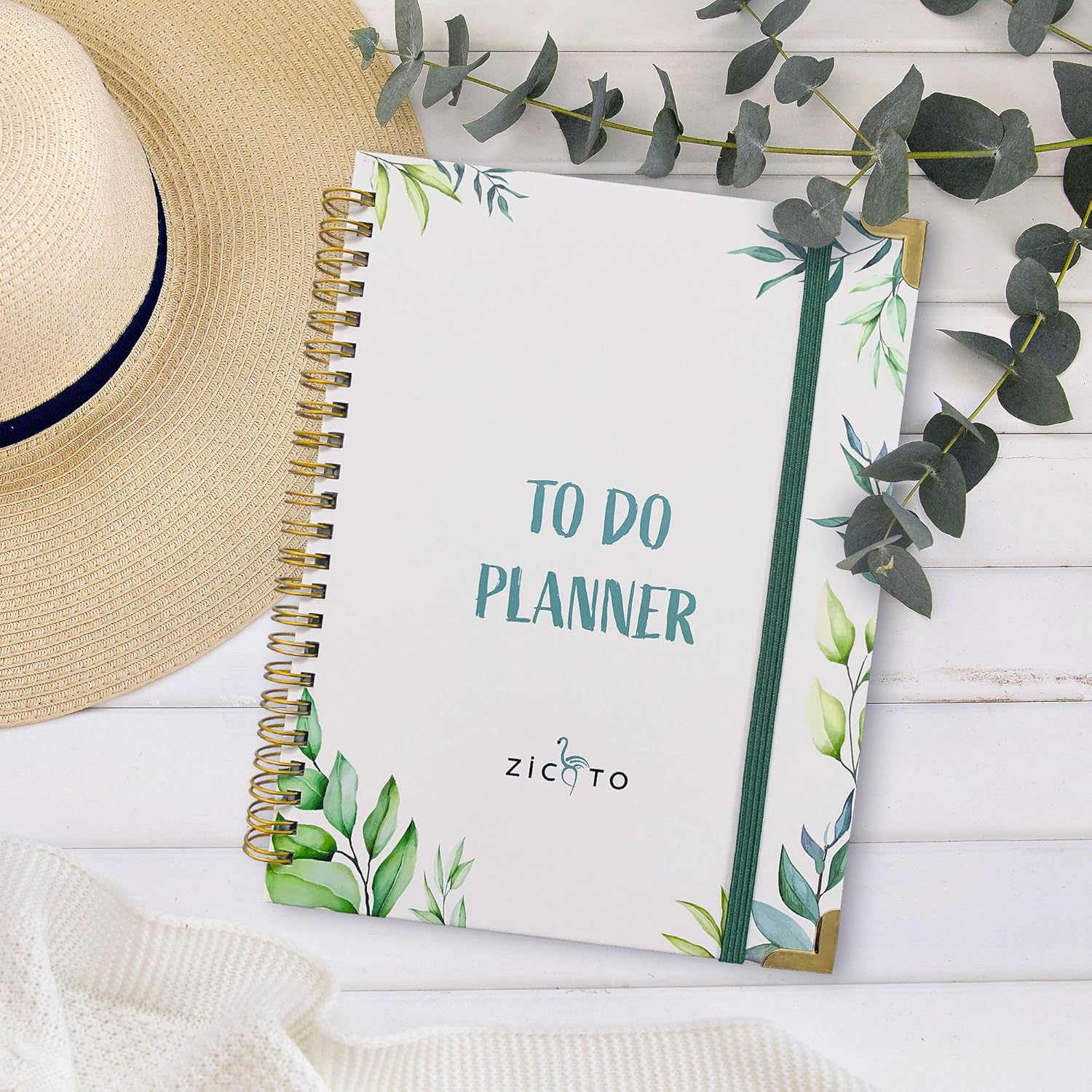 Simplified Greenery To Do List Notebook - Beautiful Daily Planner Easily Organizes Your Daily Tasks And Boosts Productivity - The Perfect Journal And Undated Office Supplies Notepad For Women : Office Products