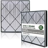 2 Pcs Filter Replaces For Shark Air Purifier 4 filter, HE401 HE402 HE405 HE400 4 Fan Purifier, 3 Stages Filtration with H13 True HEPA, Activated Carbon Filters And Fine Pre-fillter, Part # HE4FKPET
