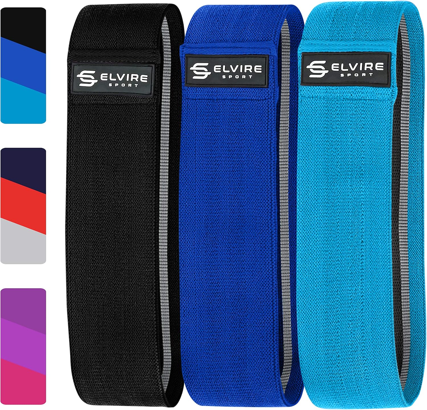 Elvire Fabric Resistance Bands for Working Out Set of 3, Booty Exercise Band for Women Workout Loops, Legs, Glutes, Squat