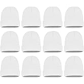 12 Pack Winter Beanie Hats for Men Women, Warm Cozy Knitted Cuffed Skull Cap, Wholesale