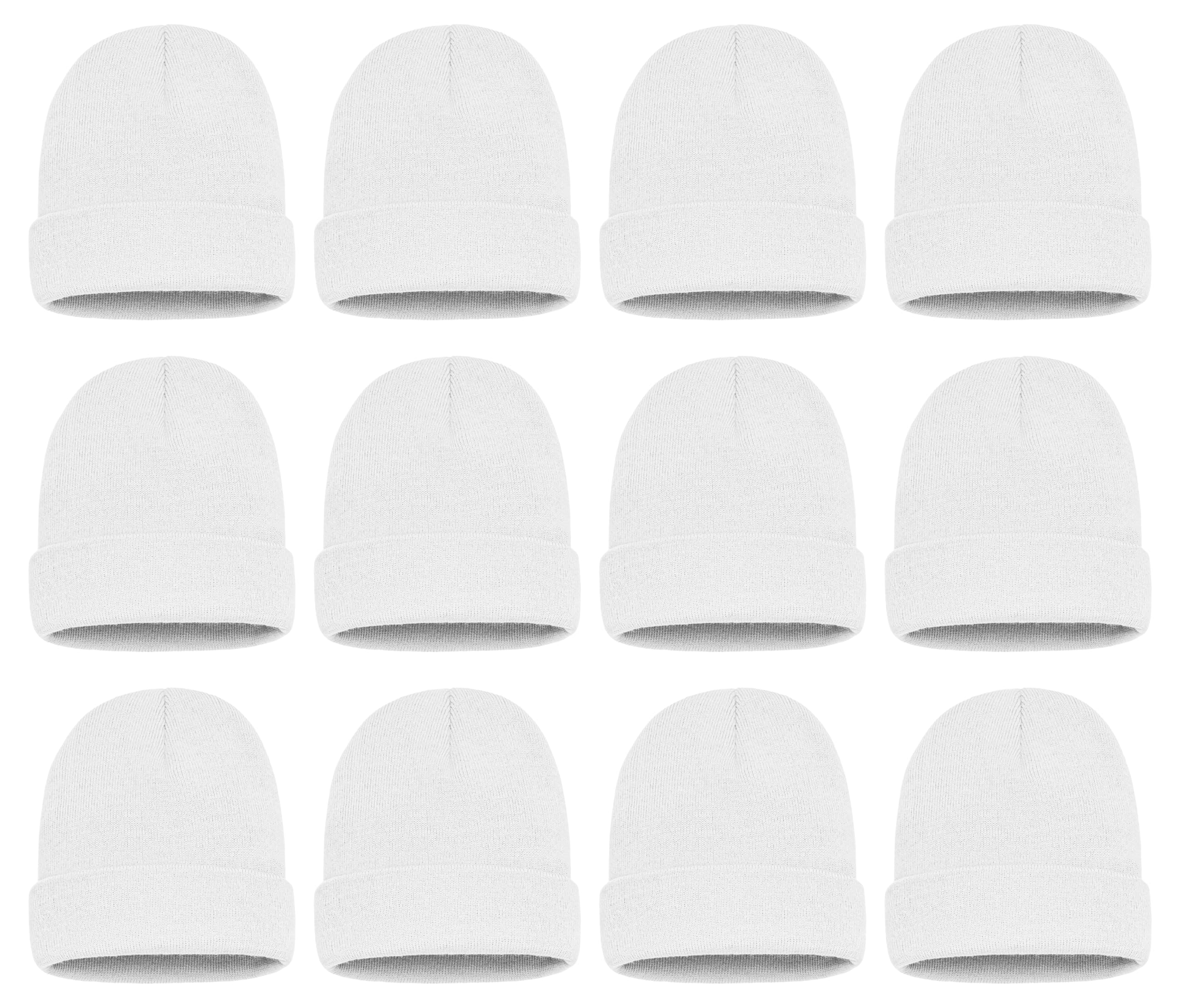 Photo 1 of 12 Pack Winter Beanie Hats for Men Women, Warm Cozy Knitted Cuffed Skull Cap, Wholesale