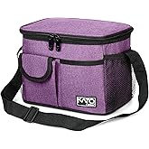 Tirrinia Insulated Lunch Bag for Women Men, Leakproof Lunch Box Containers for Adult, Work, School, Soft Lunchbox for Kids,Boys, Adult Cooler Bag for Picnic Hiking Beach,Purple