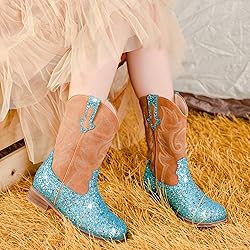 Motasha Girls Cowgirl Boots Glitter Toddler Girls