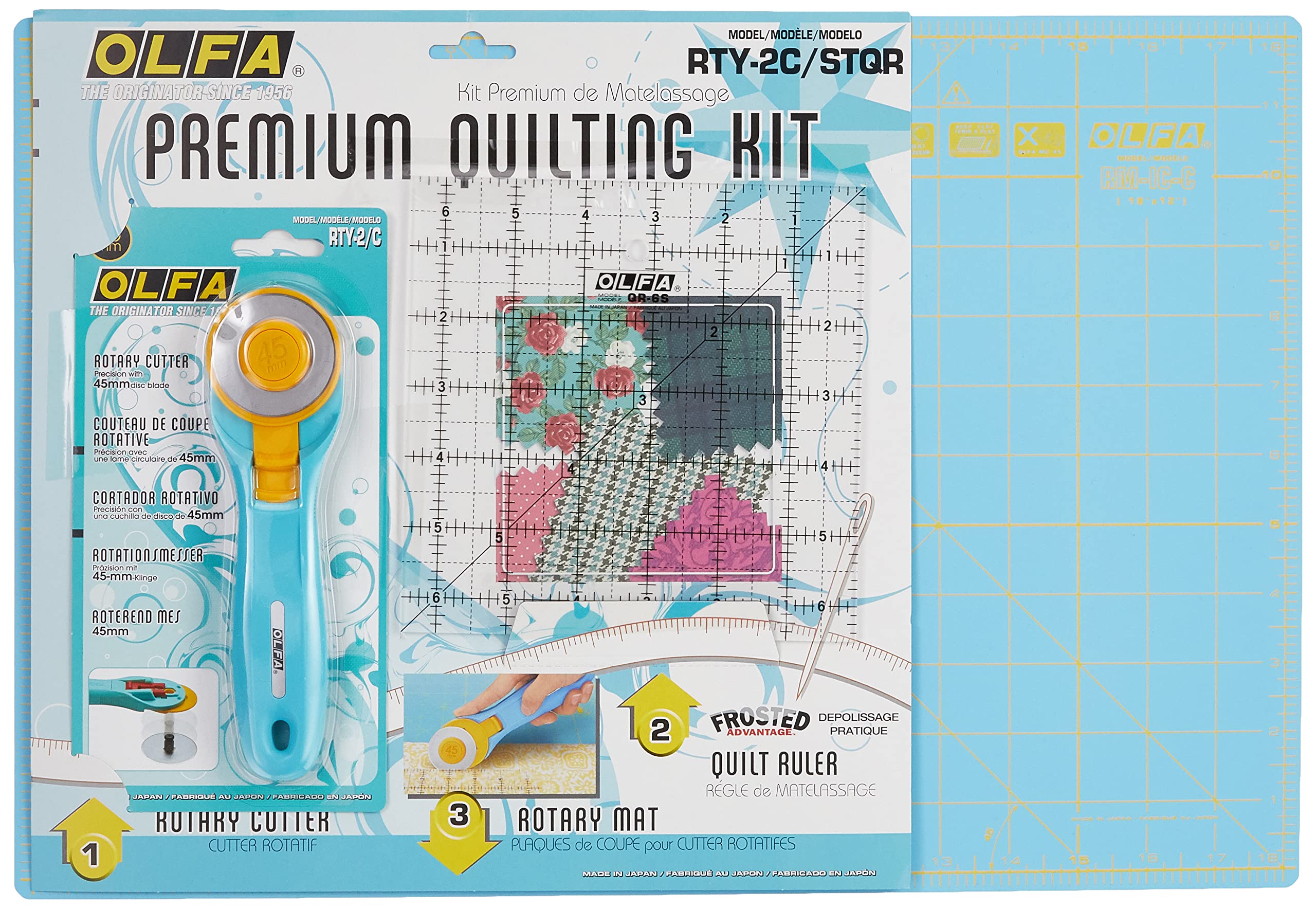 Olfa Rotary Cutter and Mat, Yellow