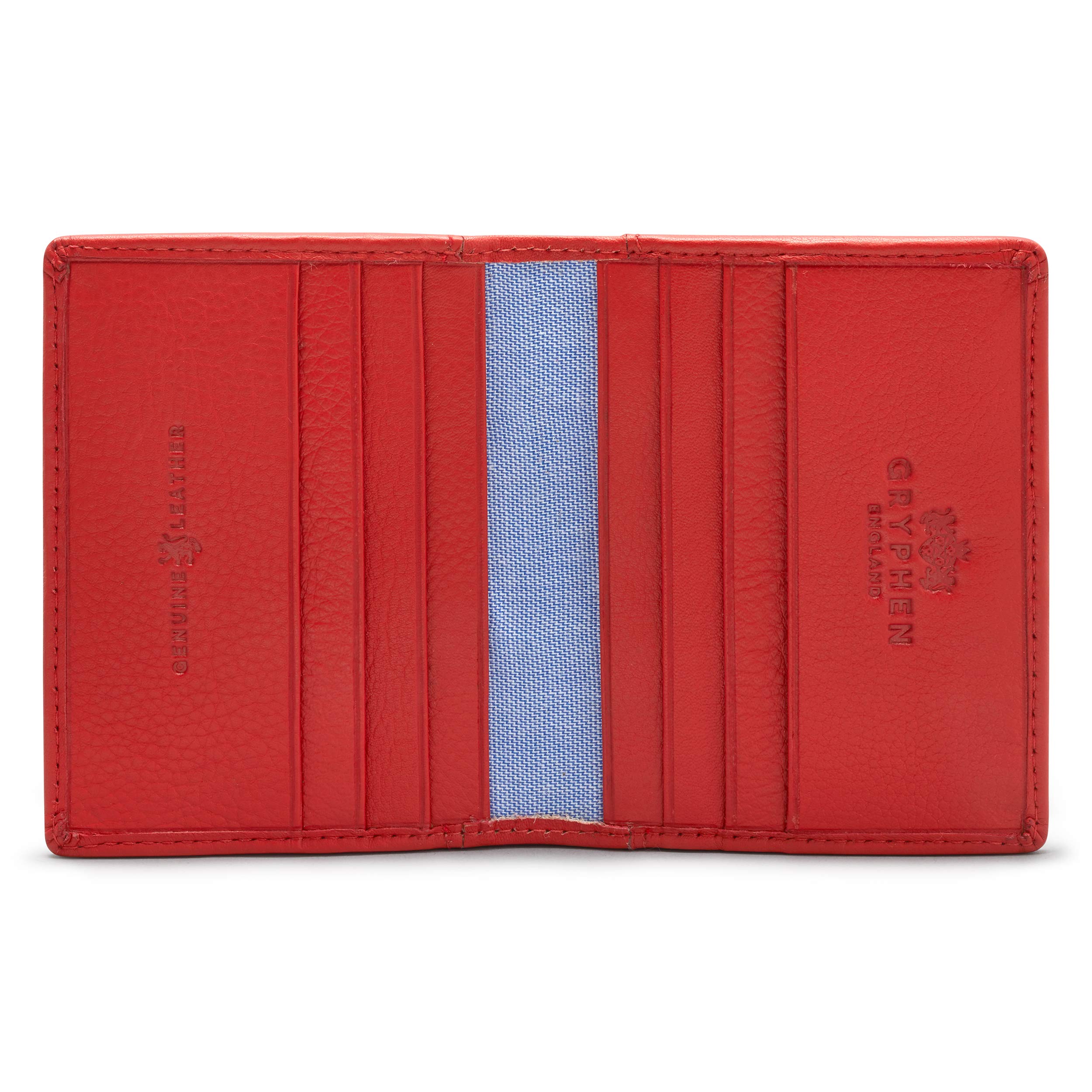Hoxton Two Fold Leather Credit Card Holder by Gryphen (Red)