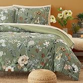 Twin XL Comforter Set- 5 Pieces Green Floral Bed in a Bag Twin Bedding Sets | All Season Botanical Flowers Comforter Set with Sheets, Pillowcases &amp; Shams