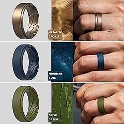 ThunderFit Silicone Wedding Rings for Men