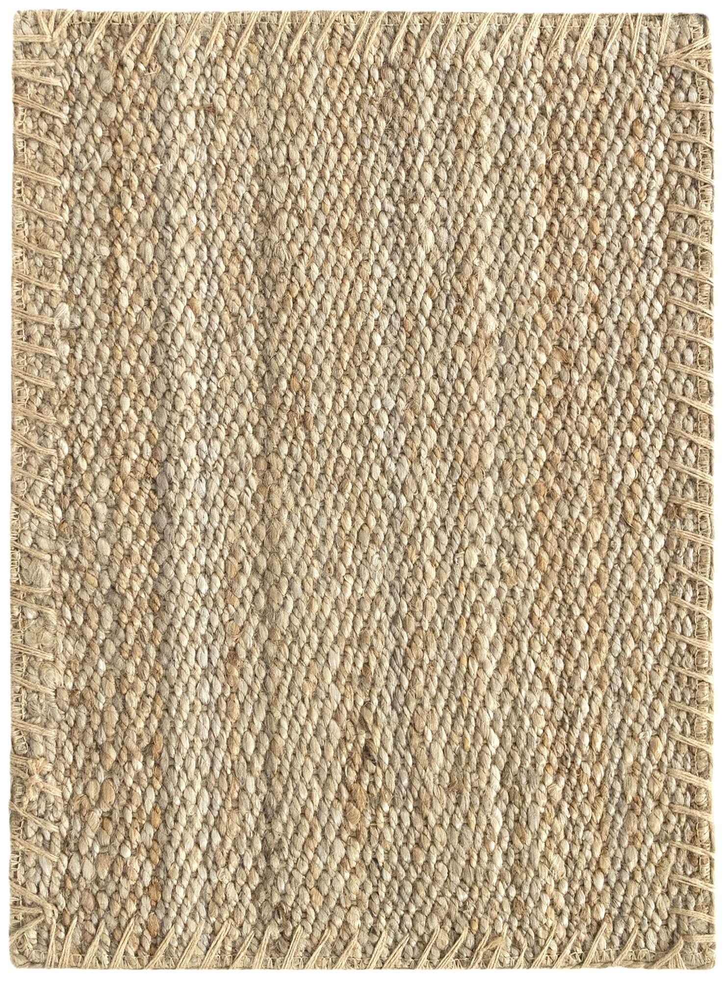 HAMID - Rug Jute Granada Natural Colour, Jute Rug, Area Rug 100% Jute Fibre, Handmade, Braided Rug for Home, Living Room, Floor Carpet, (70x50)