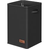 Simple Houseware Foldable Closet Laundry Hamper Basket, Black | Heavy Duty 600D Polyester, Water-Resistant Surface