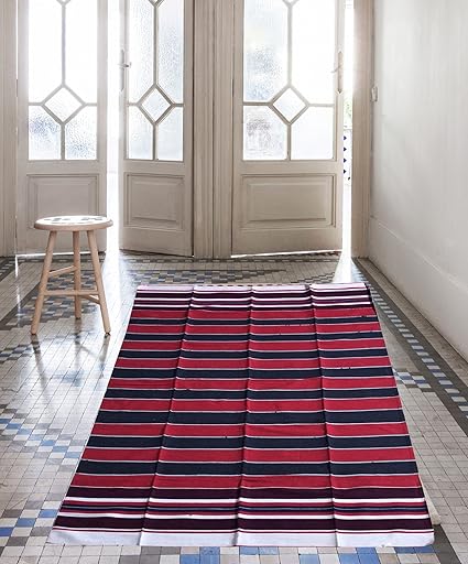 Decornt Premium Cotton Floor Mat/Bhavani Carpet/Dari/Satranji/Dhurrie/Jaipur - Solapur Galicha/Rug, 6x3ft(Multicolour, SK9725) - Set of 1