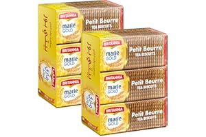 BRITANNIA Marie Gold Petit Beuree Cookies 15.87oz (450g) - Crispy Tea Time Snack - Delicious Healthy Grocery Cookies (Pack of 2)
