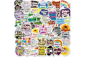 Gallasys 56pcs Motivational Stickers, Inspirational Stickers, Waterproof Vinyl Water Bottle Stickers Laptop Stickers for Adul