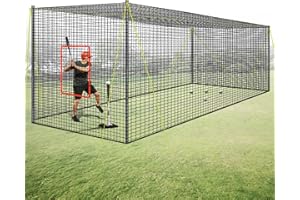 PLAYAPUT Portable Baseball & Softball Batting Cage,22FT x 12FT x 8FT Batting Cage Net With Pitching Machine Hole,Detachable Door,Target,And Guide Ropes,Easy Setup Batting Cages For Backyard,Park,Field