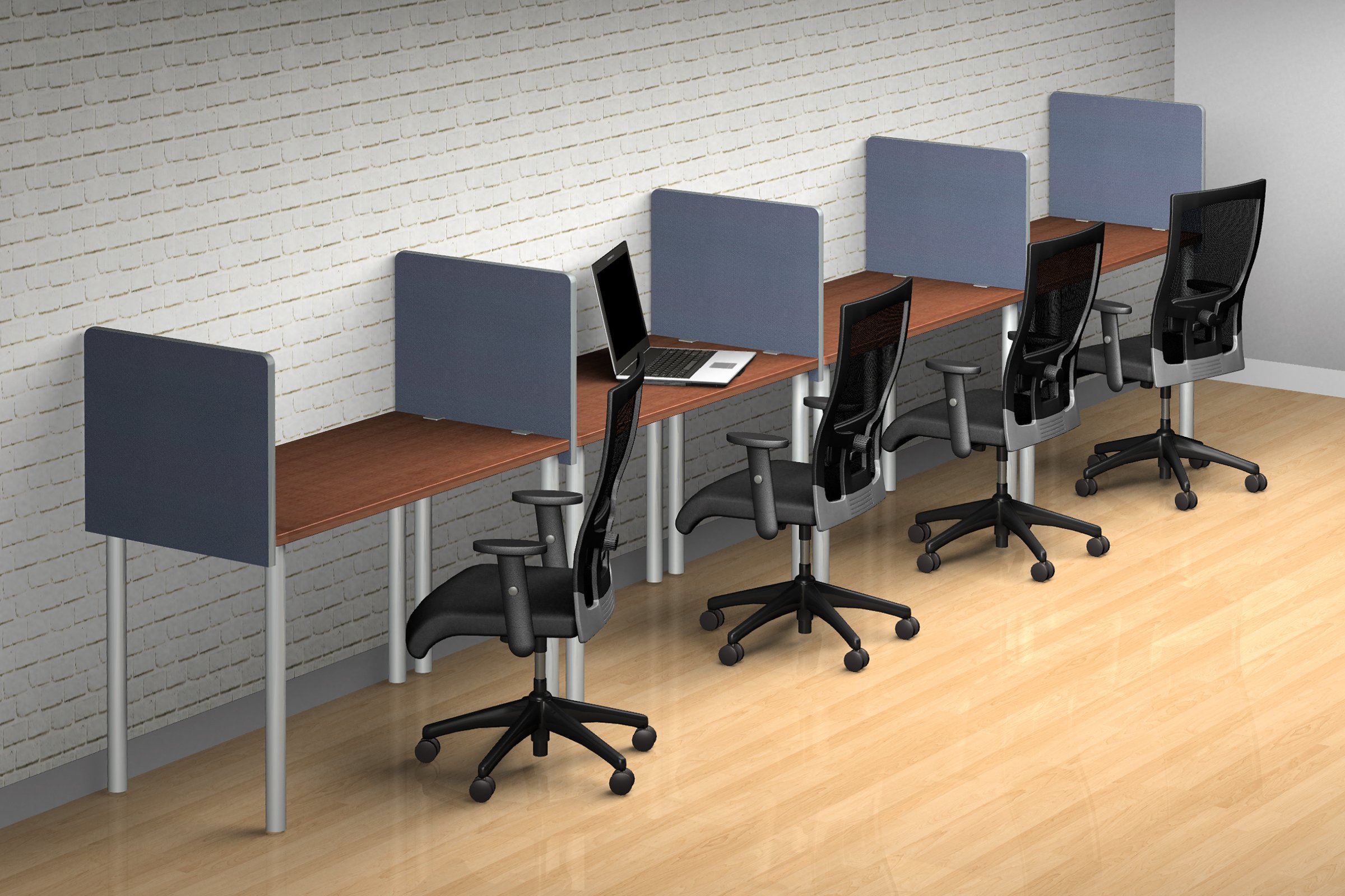 Galleon Clampon Tackboard Desk Divider, Fabric Privacy Screen, 24"D