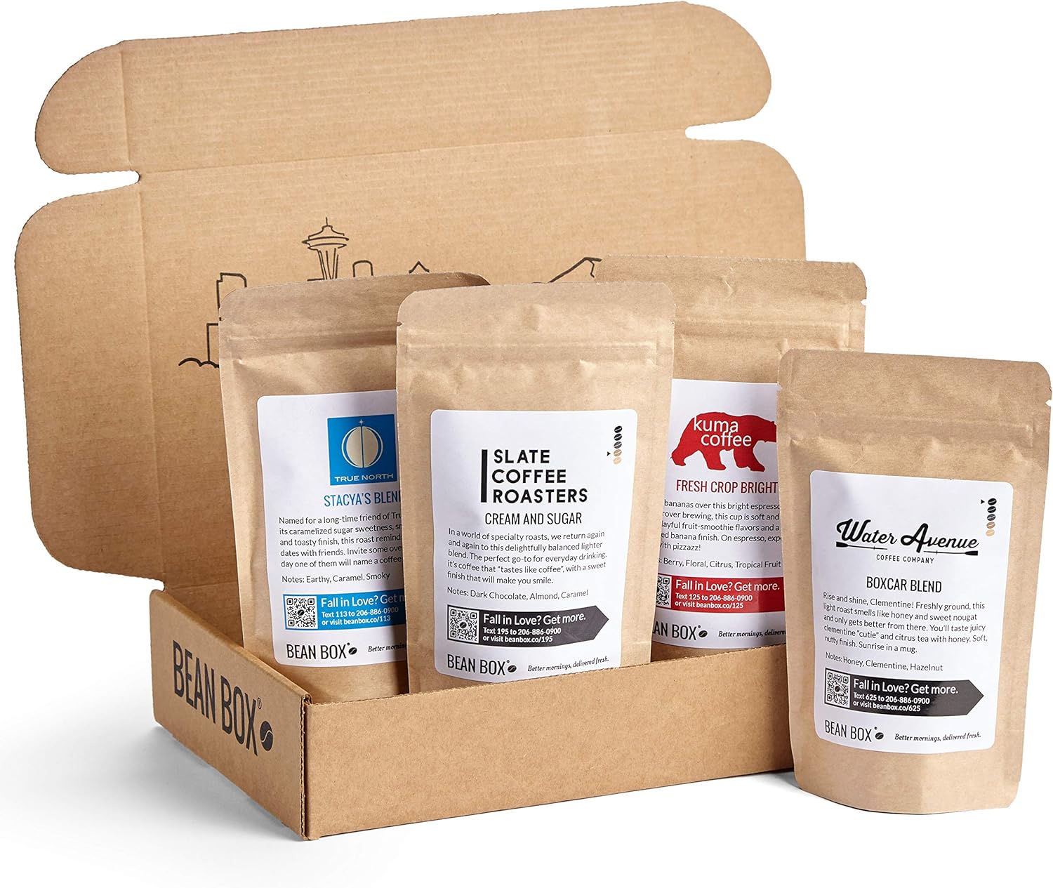 Bean Box Dark Roast Gourmet Coffee Sampler (Fresh Roasted Coffee Gift