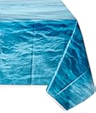Ocean Waves Plastic Tablecloth, 108" x 54"