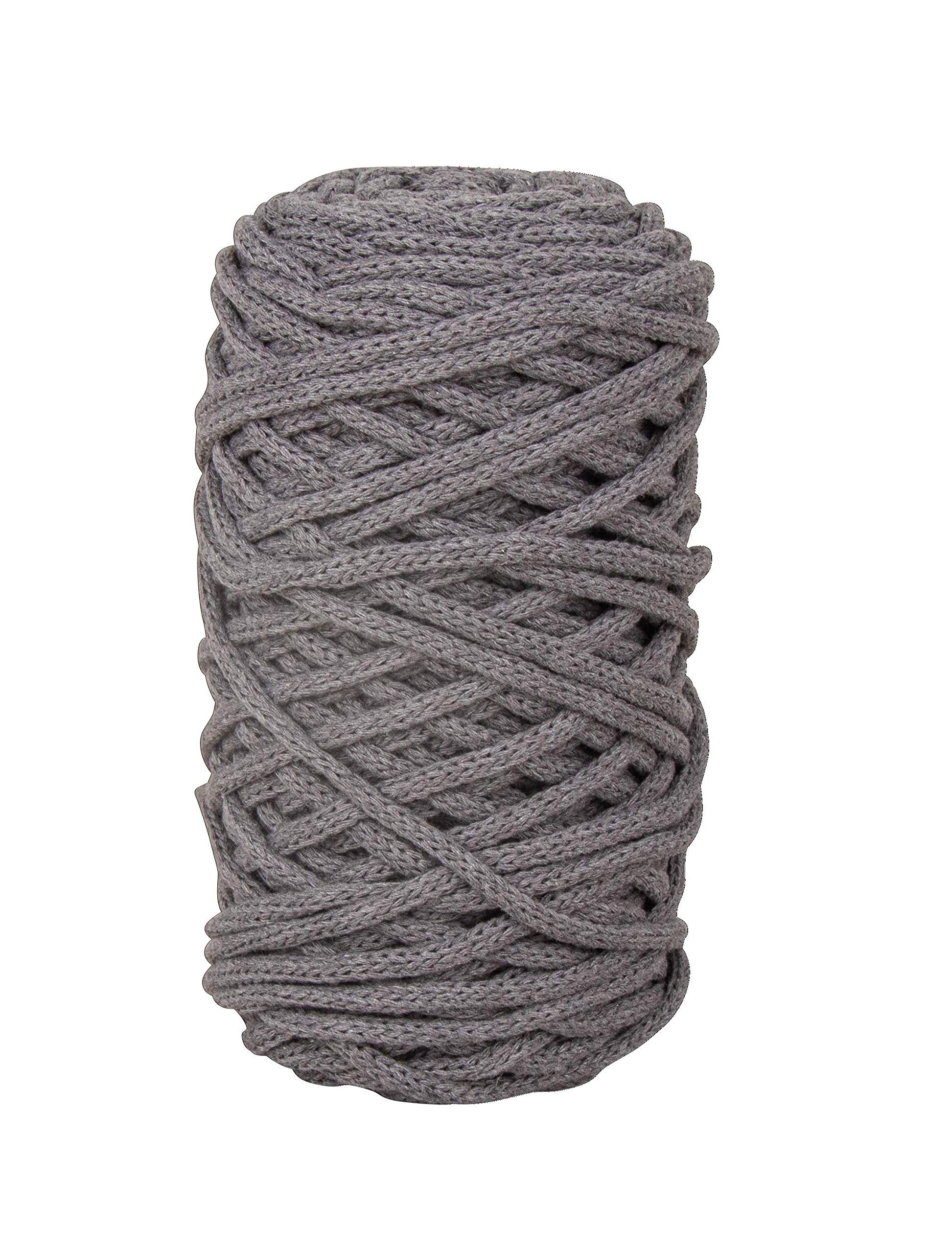 Rayher Braidy Recycling Yarn for Craft, Floristry and Decorations, 4 mm, approx. 60 m, stone grey, 42010558