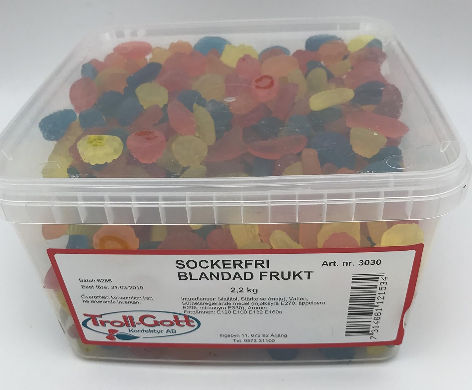 S154- Golosinas suecas frutas ácidas SIN AZÚCAR. 2,2kg: Amazon.es: Alimentación y bebidas