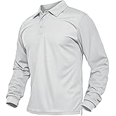 MAGCOMSEN Men's Polo Shirts Long Sleeve Collared Moisture Wicking Performance Golf Athletic Casual Work