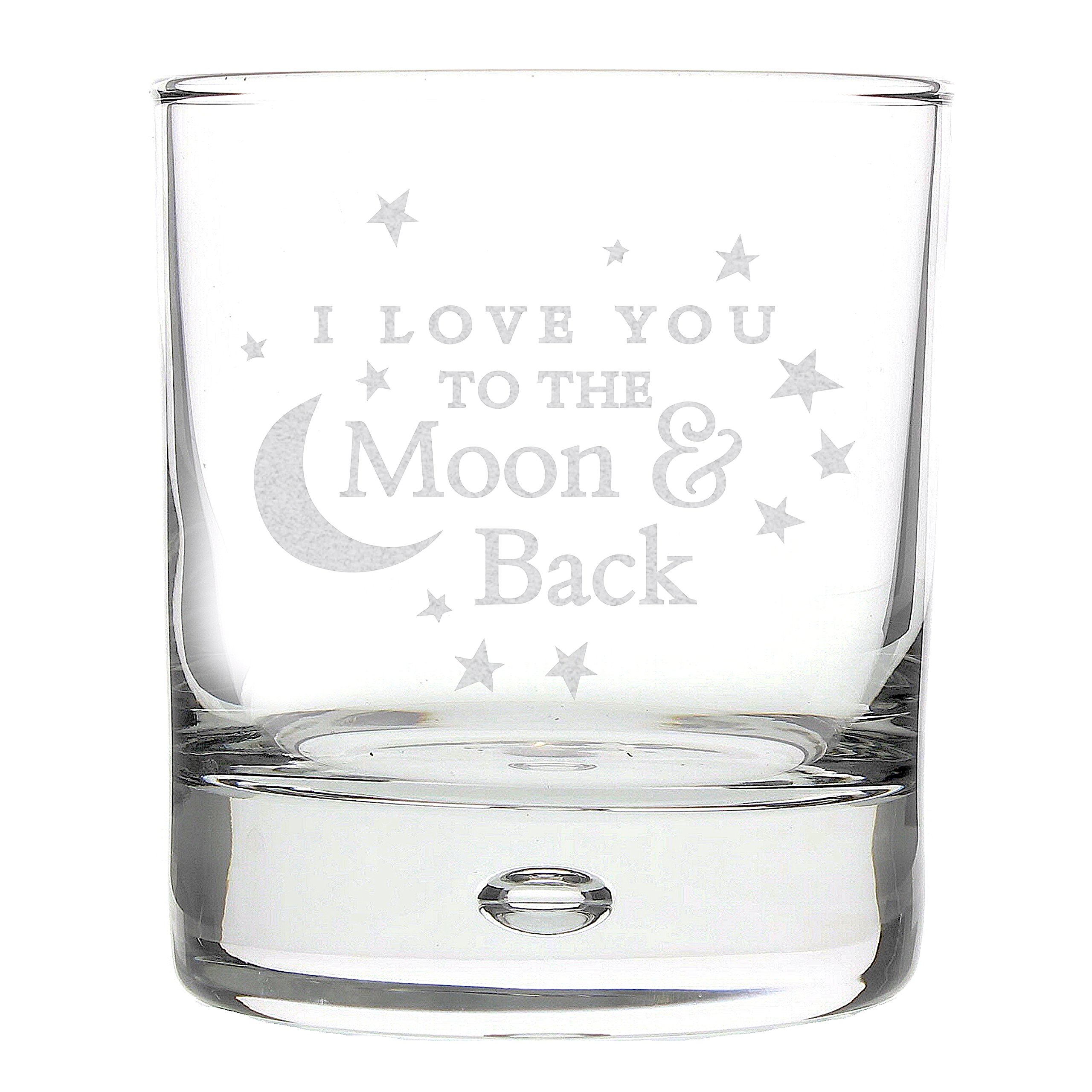 Chris Bag Of Goodies I Love You to The Moon and Back Bubble Whisky Whiskey Glass Tumbler for Him Her