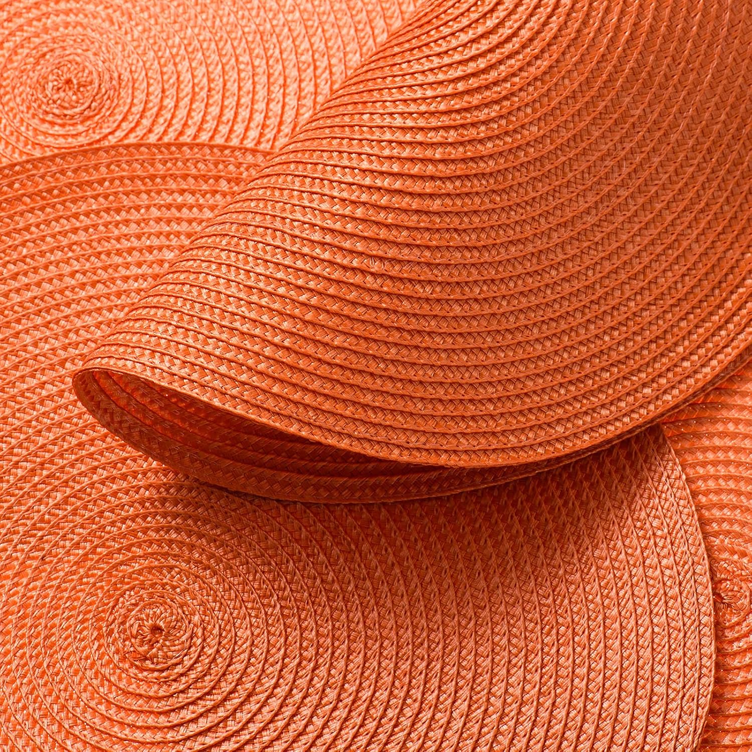 AHHFSMEI Round Braided Placemats 15 Inch Round Table Mats for Dining Tables Woven Heat Resistant Place mats Set of 6 (Orange): Home & Kitchen