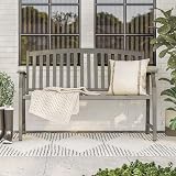 Grand patio Outdoor Bench Aluminum Steel Frame 300kg Capacity Gray view 2
