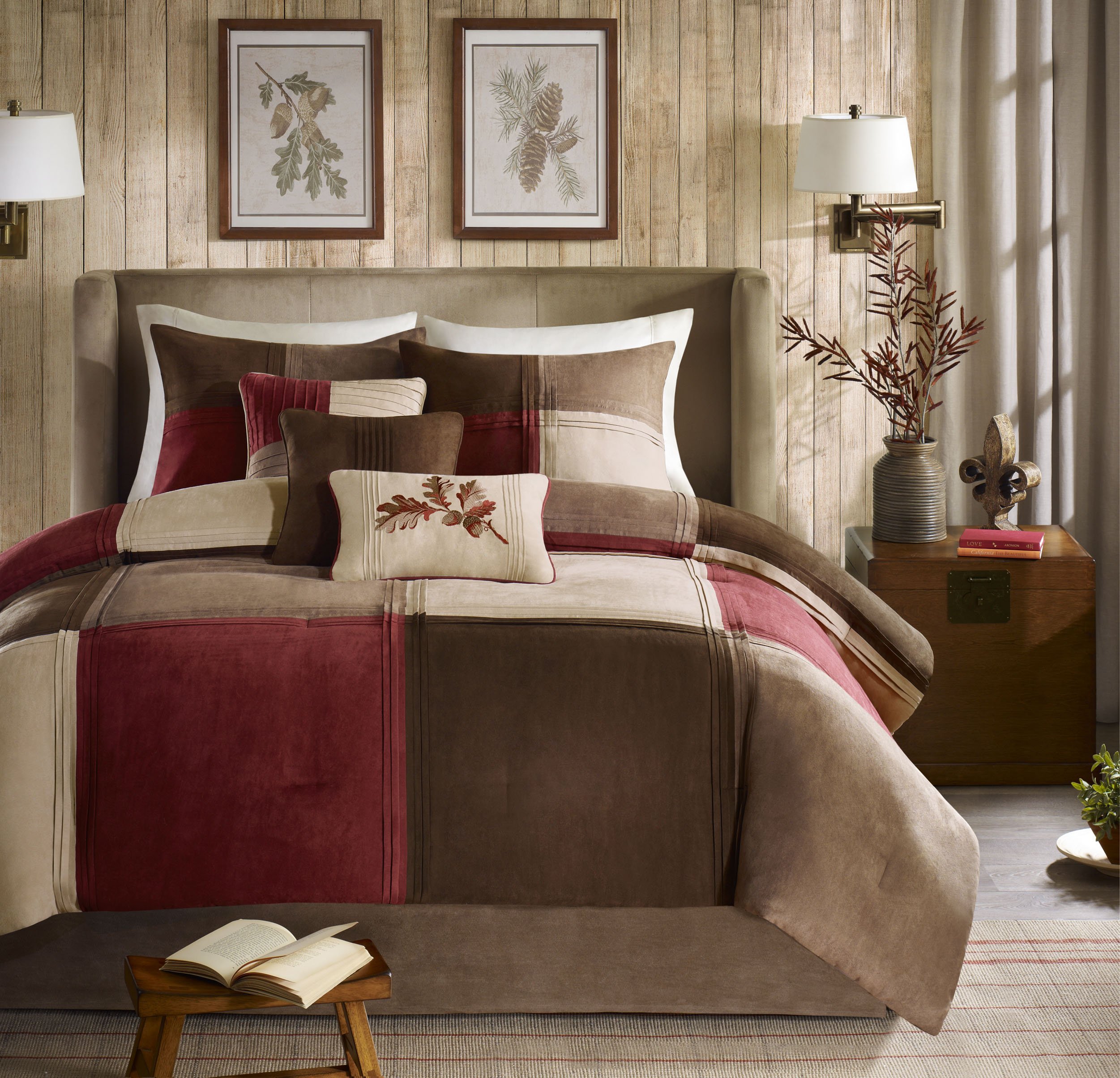 Madison Park Jackson Blocks Queen Size Bed Comforter Set Bed in A Bag