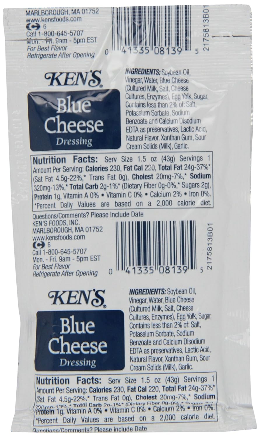 ken's blue cheese dressing nutrition facts